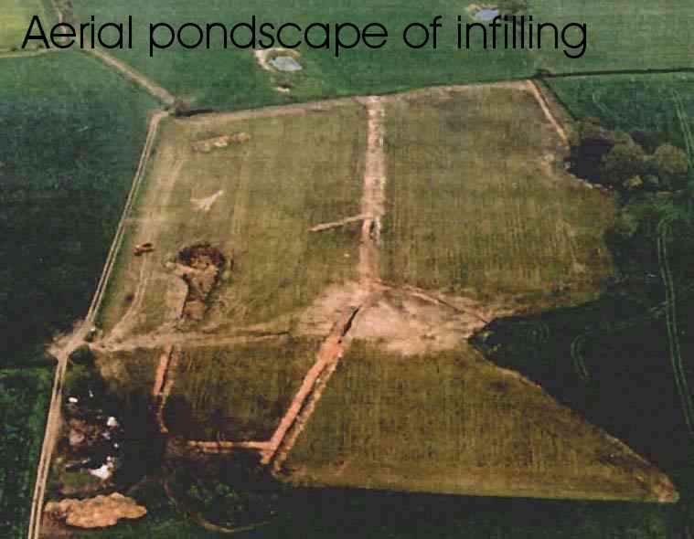 Aerial pondscape of infilling